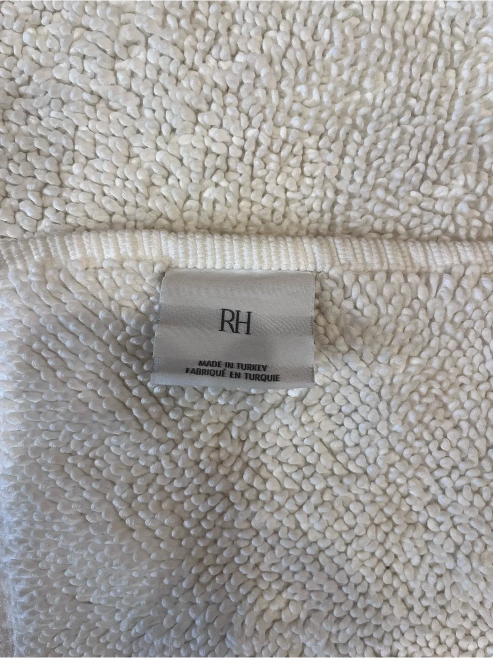 Restoration Hardware TURKISH COTTON LOOP BATH RUG White
